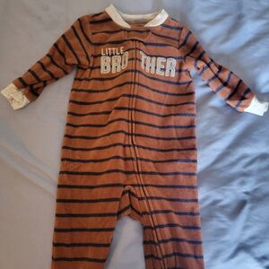 Carters Little Brother Striped Kids Fleece Pajama 6 Months